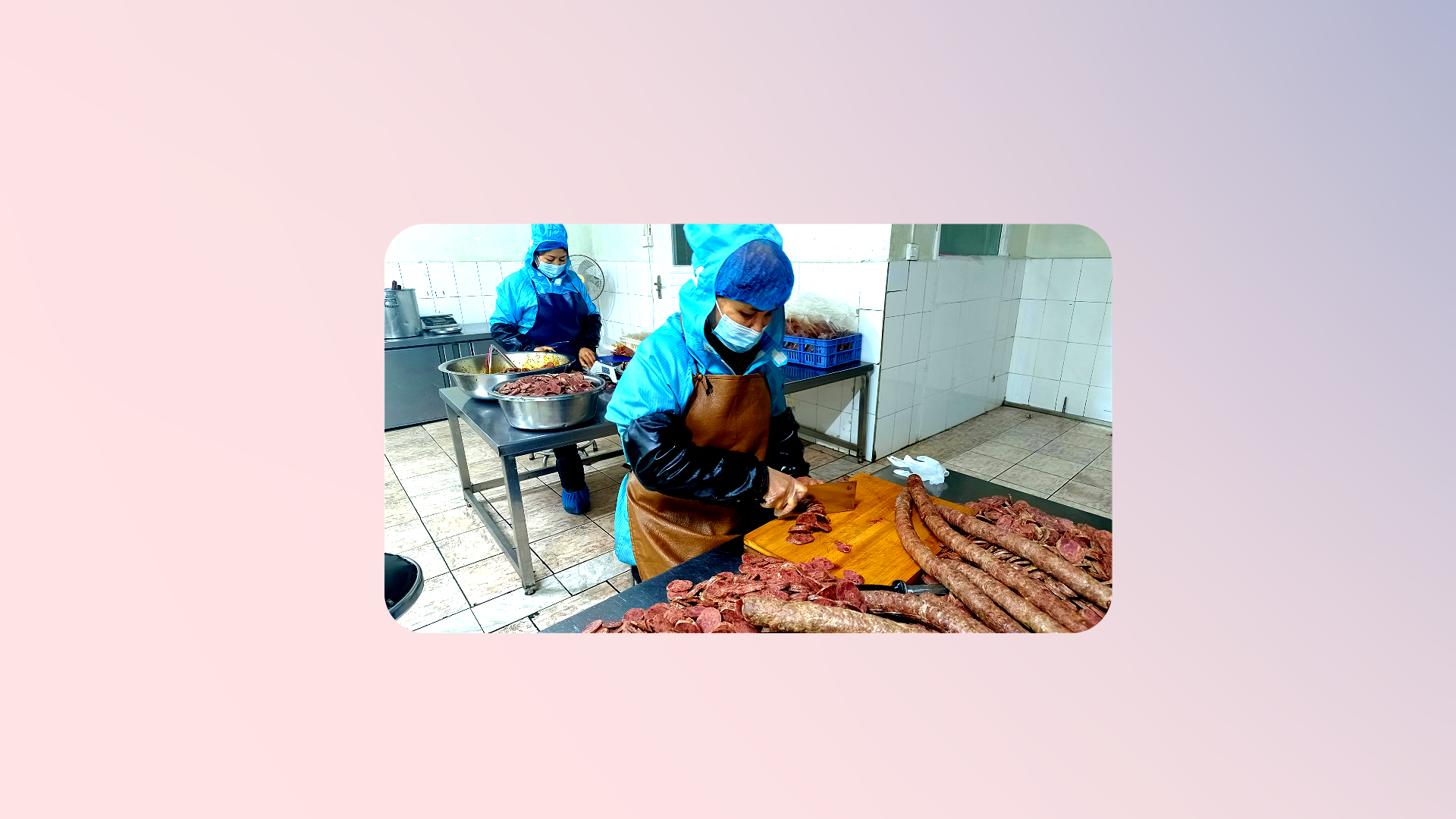 熏马肠切片包装